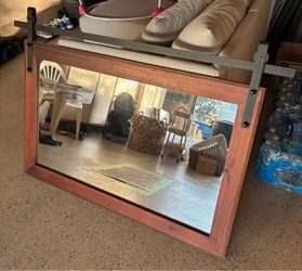 Farmhouse Barn Door Style Mirror Display