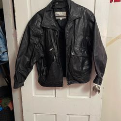 Black Leather Jacket - Wilson Suede And Leather
