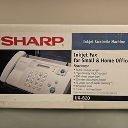 Brand New Sealed Box SHARP Fax Machine With Handset UX-B20 MINT