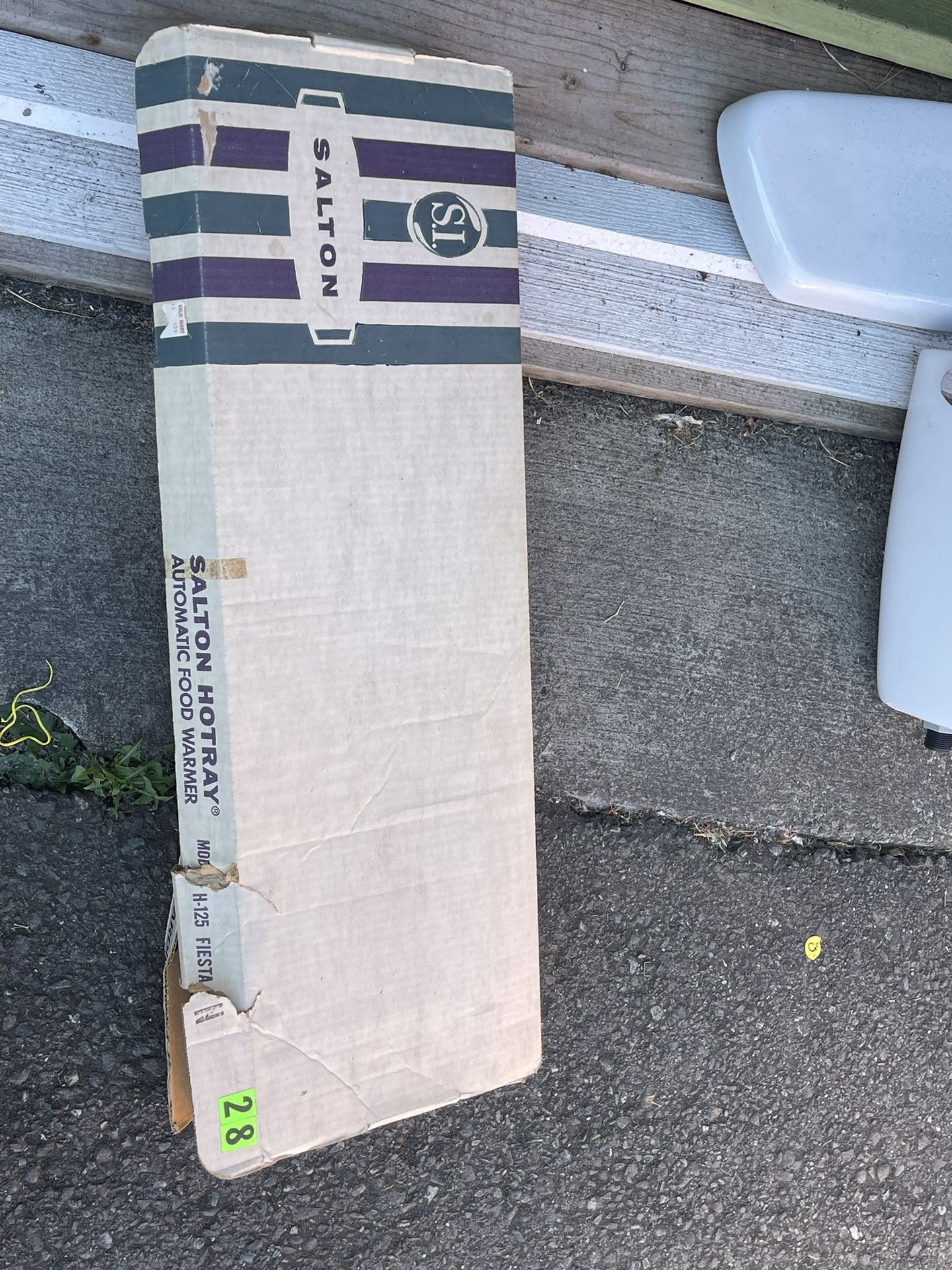 Vintage Salton Hotray H-125 Glass Wood Handles Long Food Dish Warmer Hot Tray