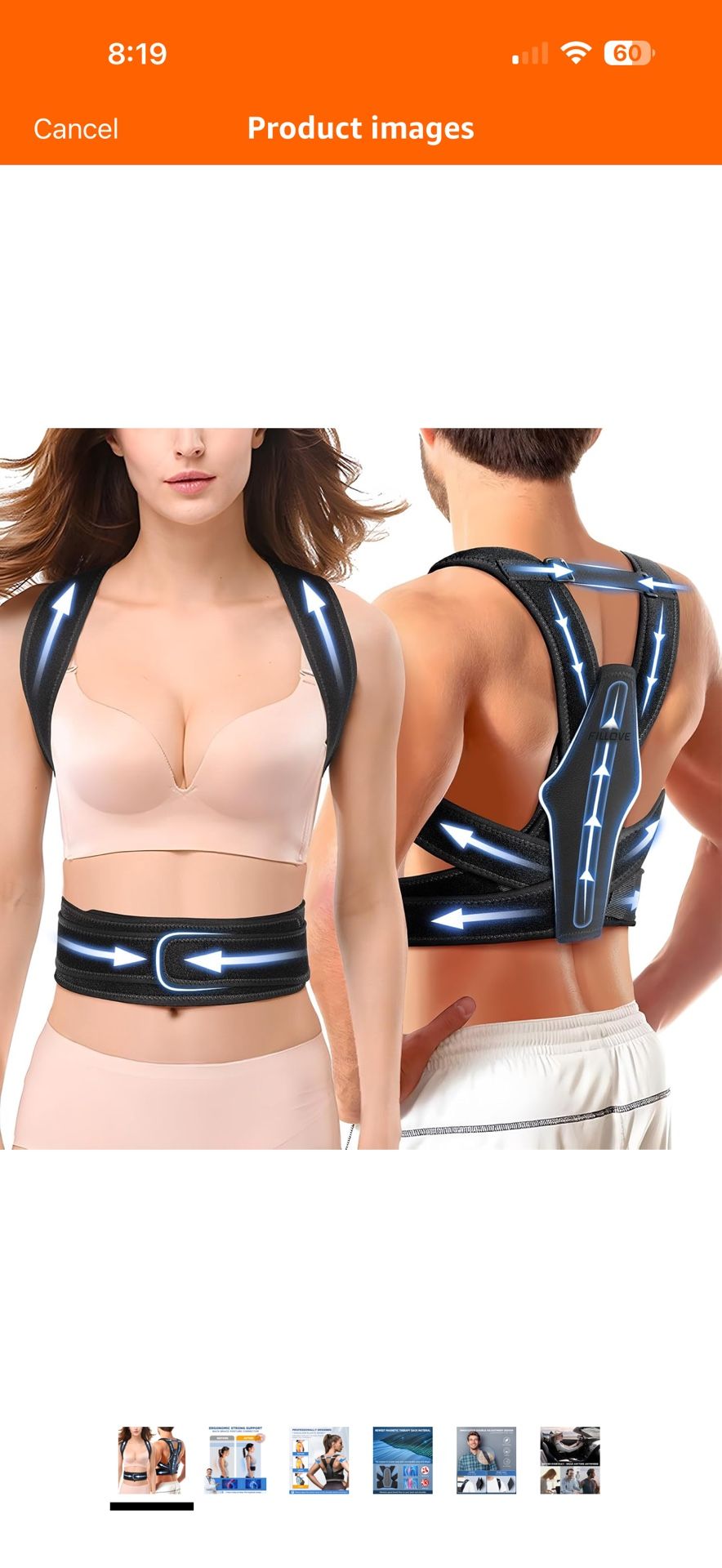Posture Corrector With Magnetic Back Support