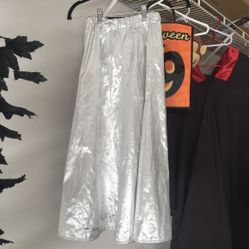 Girls size 10 M? silver metallic lame skirt dress up Halloween costume excellent