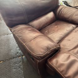 Brown Leather Recliner Chair 