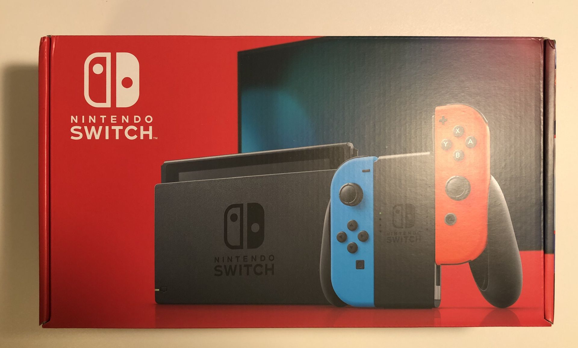 BRAND NEW Nintendo Switch 32GB Gray Console with Neon Red and Neon Blue Joy-Con