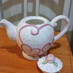 2 Ceramic Teapots- 1 Easter & Vintage Victoria's Secret