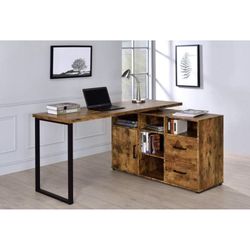 L-Shaped Desk Antique Nutmeg- Reversible! ONLY $299!!