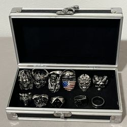Costume Jewelry Rings Majority Size 11 Includes Case