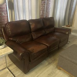 Brown Reclining Sofa