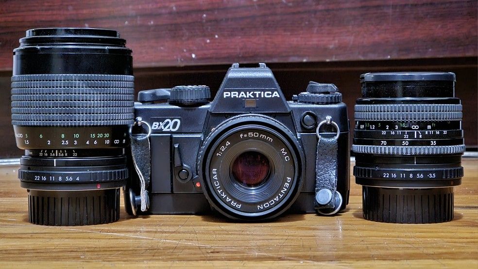 Praktica BX20 Film Camera with 3 Lenses!