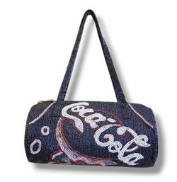 Coca-Cola Vintage Handmade Beaded Handbag With Beaded Handles