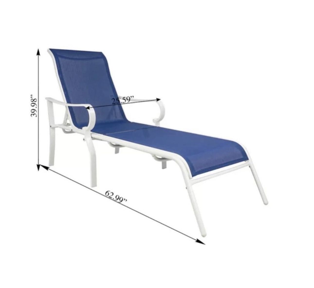Simply Essential NeverRust Outdoor Chaise Lounge in White/Blue