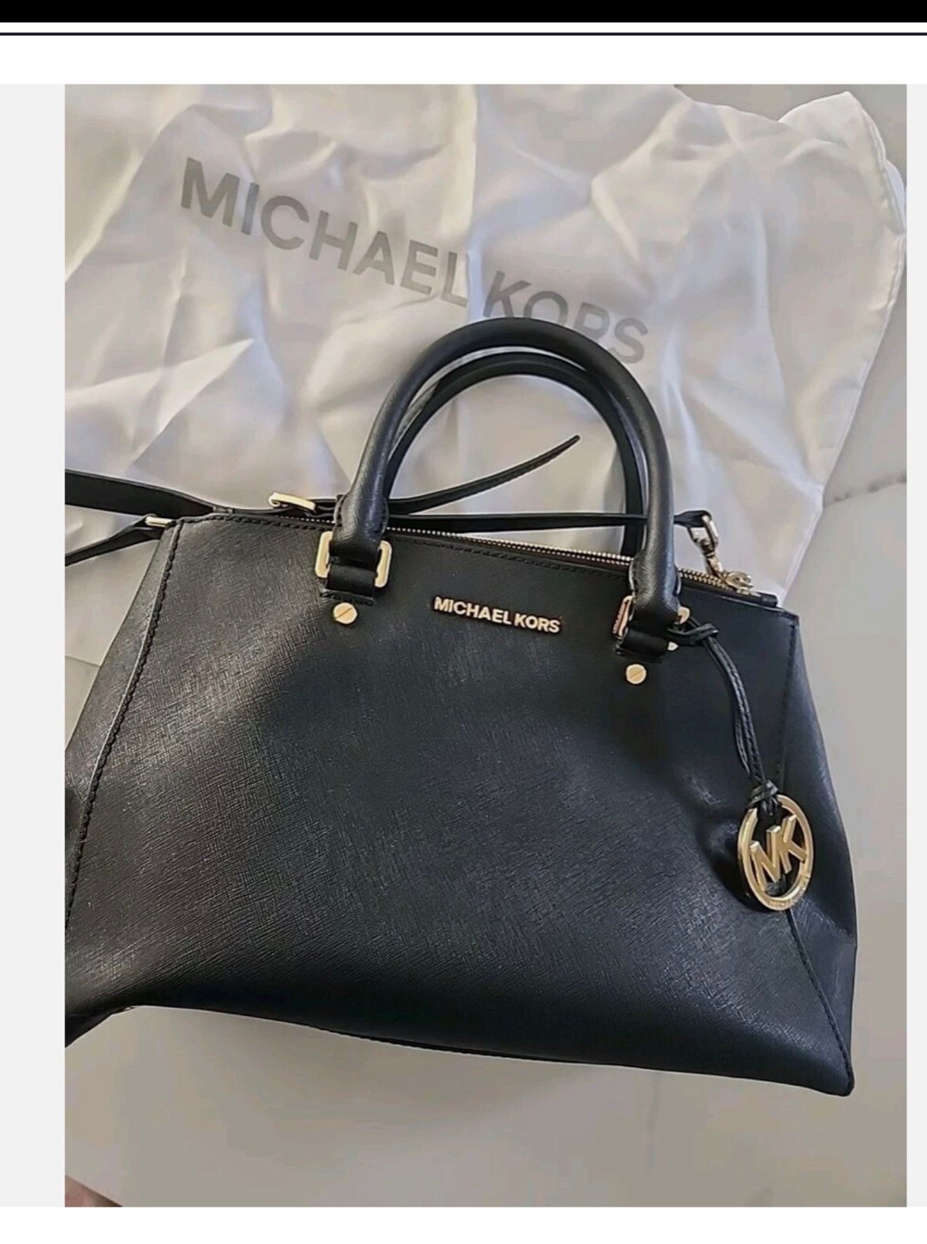MICHAEL KORS Handbag Medium Black Leather Satchel