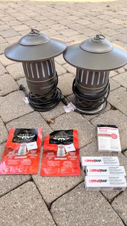 LOT OF 2: DynaTrap Insect Traps + 3 UV Bulbs + 2 Atrakta Lures + Octenol Pack