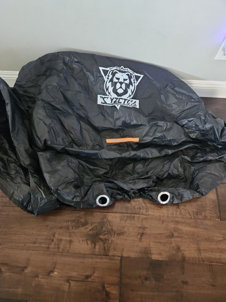 Motorcycle Cover -Waterproof Outdoor Storage Bag, Made of Oxford Material Fits up to 87 inch, Compatible with Harley Davison and All Motors (B