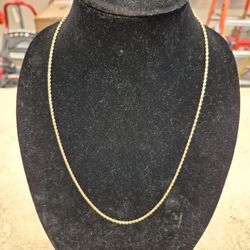 10k Yellow Gold Rope Necklace 24"