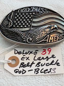 God Bless America Eagle Belt Buckle