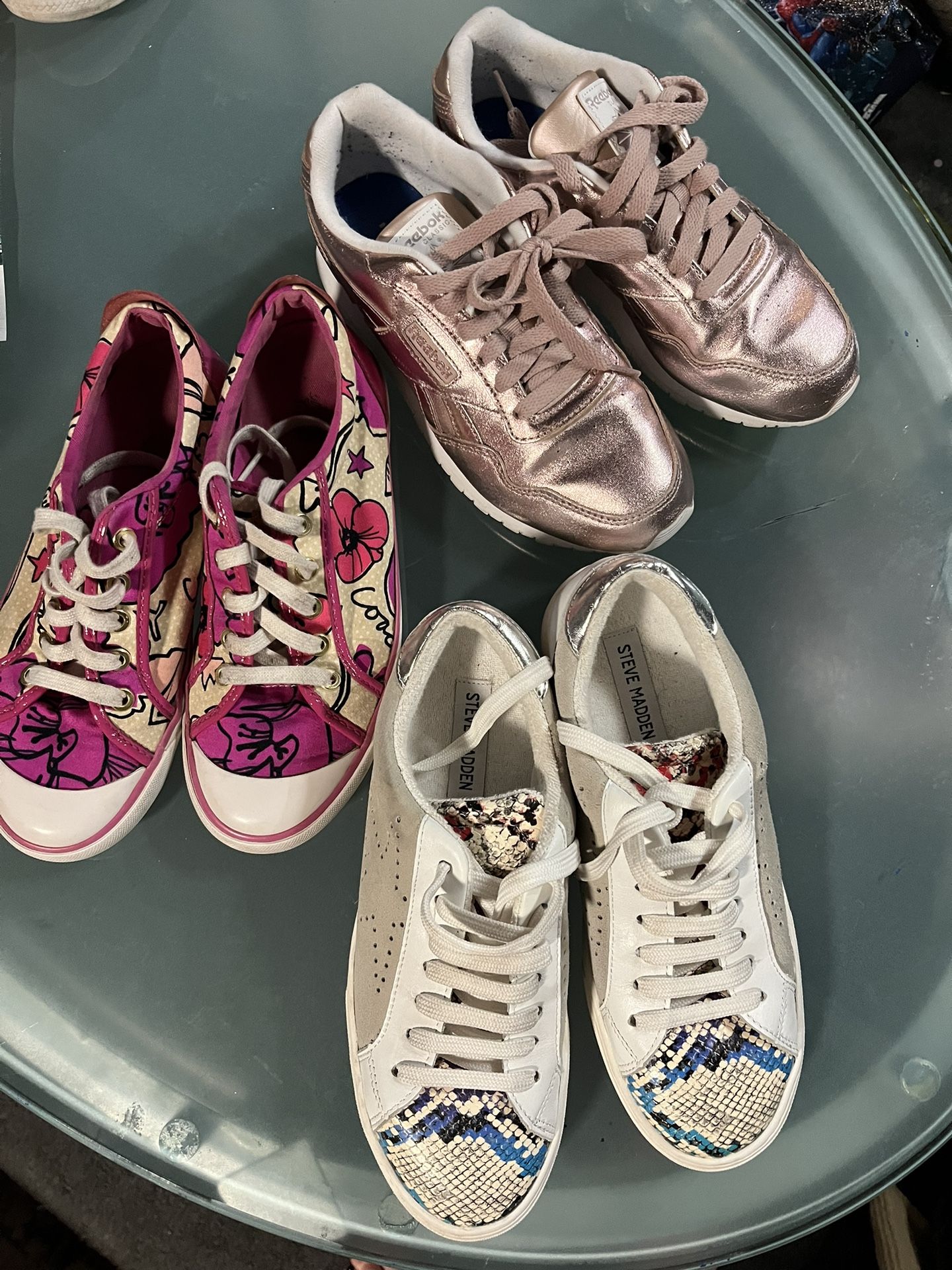 Coach, Steve Madden, And Rose Gold Reeboks $15/pair