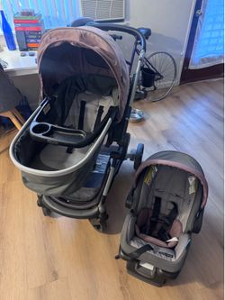 Baby stroller and car set combo