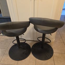 Charcoal fabric bar stools