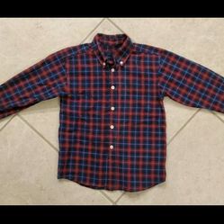 Boy's Izod Button Front Plaid Shirt M