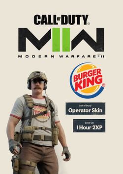 Call of Duty Modern Warfare 3/Modern Warfare 2 Burger King Operator Skin + 30 min 2x XP Code