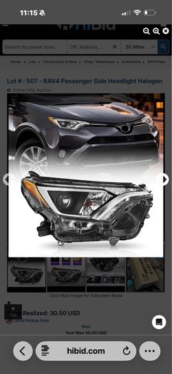 New Headlight For 2016 2017 2018 Toyota RAV4 USA Built Halogen W/Bulbs(Passenger Side(Right))
