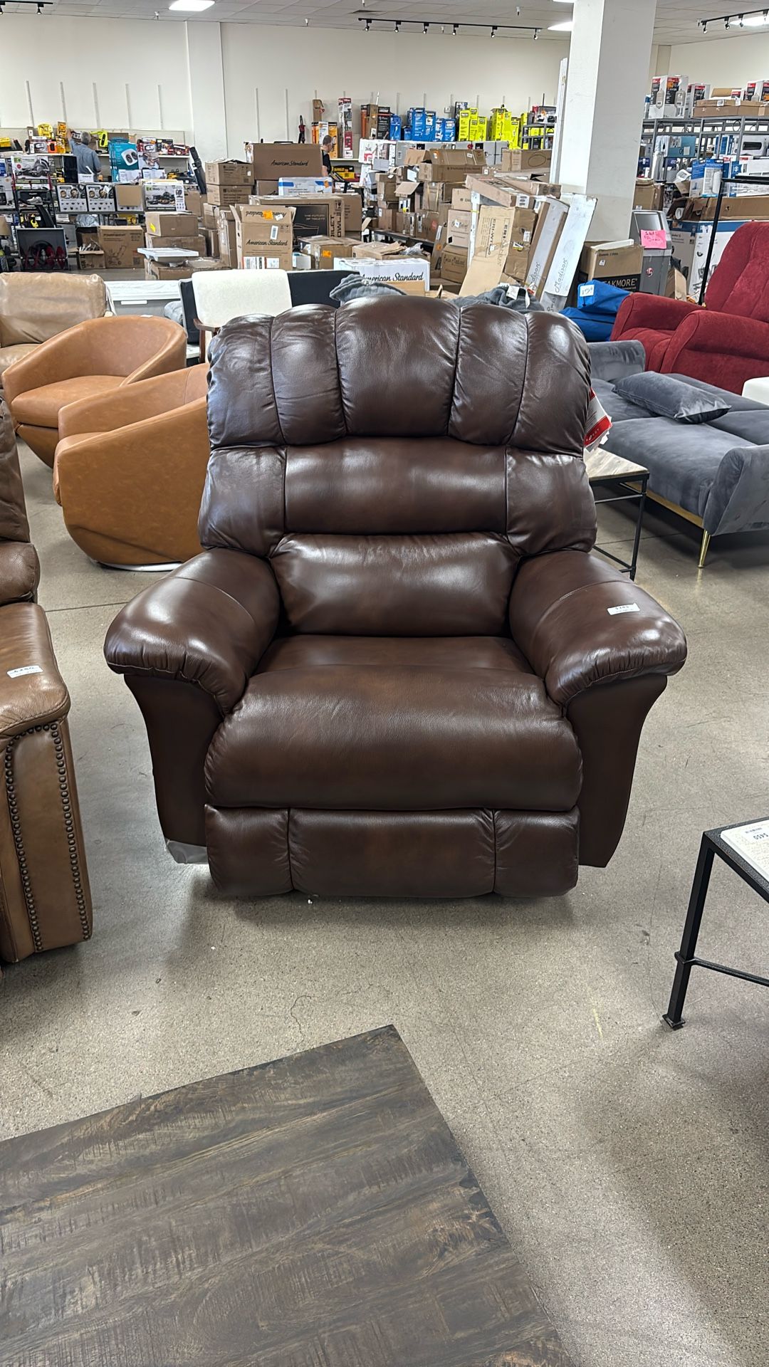 Randell Oversized Manual Leather Match Rocking Recliner