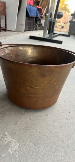 Antique brass bucket