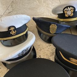Large lot collection military visor hats caps headgear covers Army Navy etc