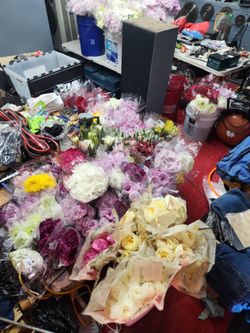 Bundles of assorted flowers