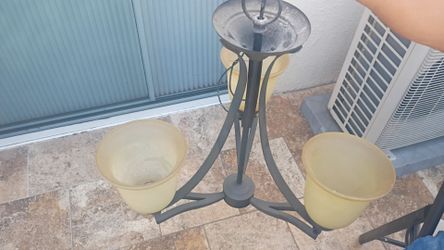 Set of chandelier and wall lamps