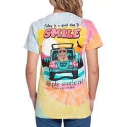 Simply Southern Collection adorable tie dye tee shirt~goldendoodle~jeep on back