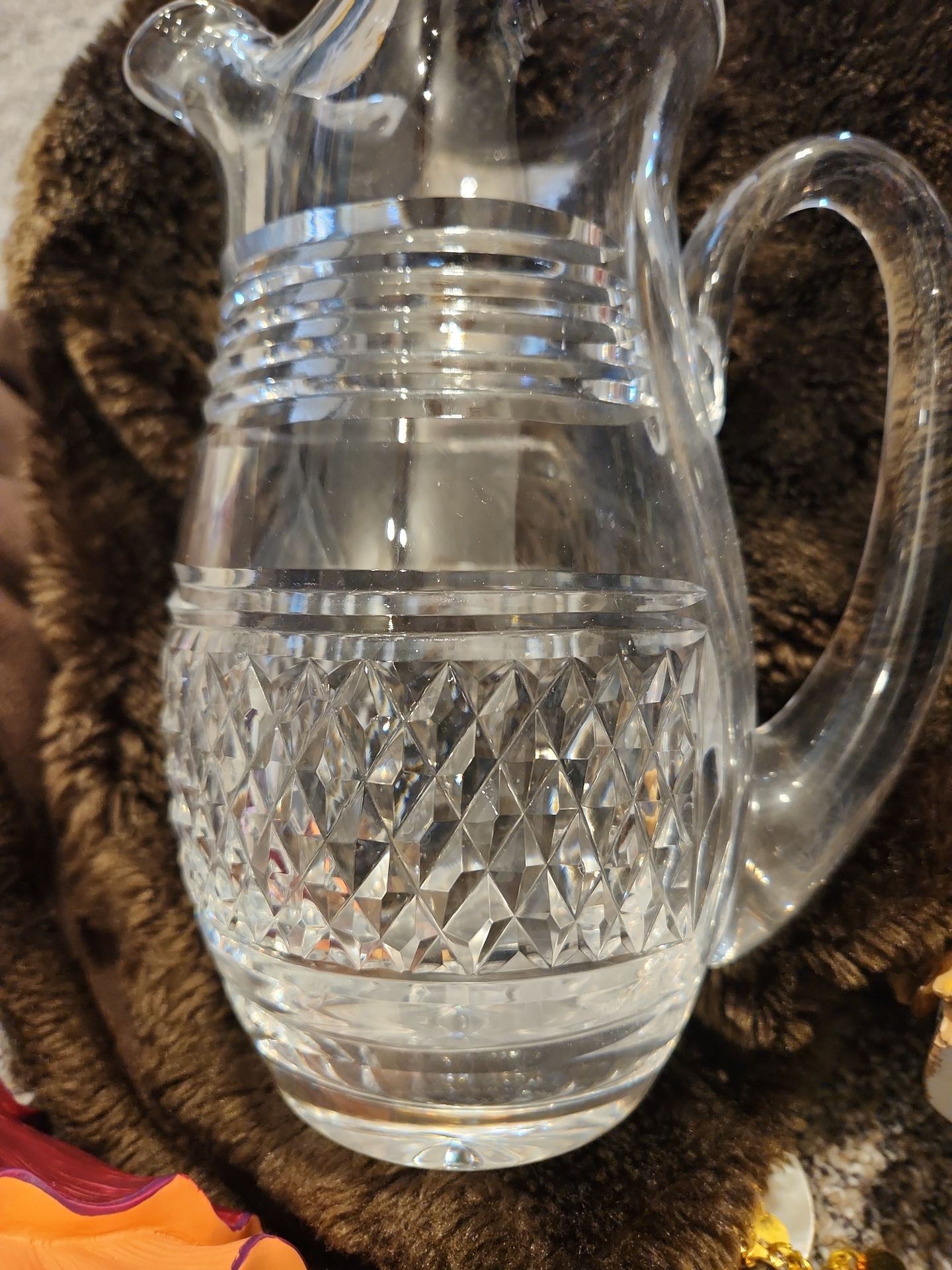 Vintage Waterford Martini Crystal Pitcher With Handle & Ice lip
