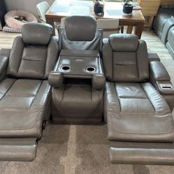 Italian leather, three seater and a two seater all electric