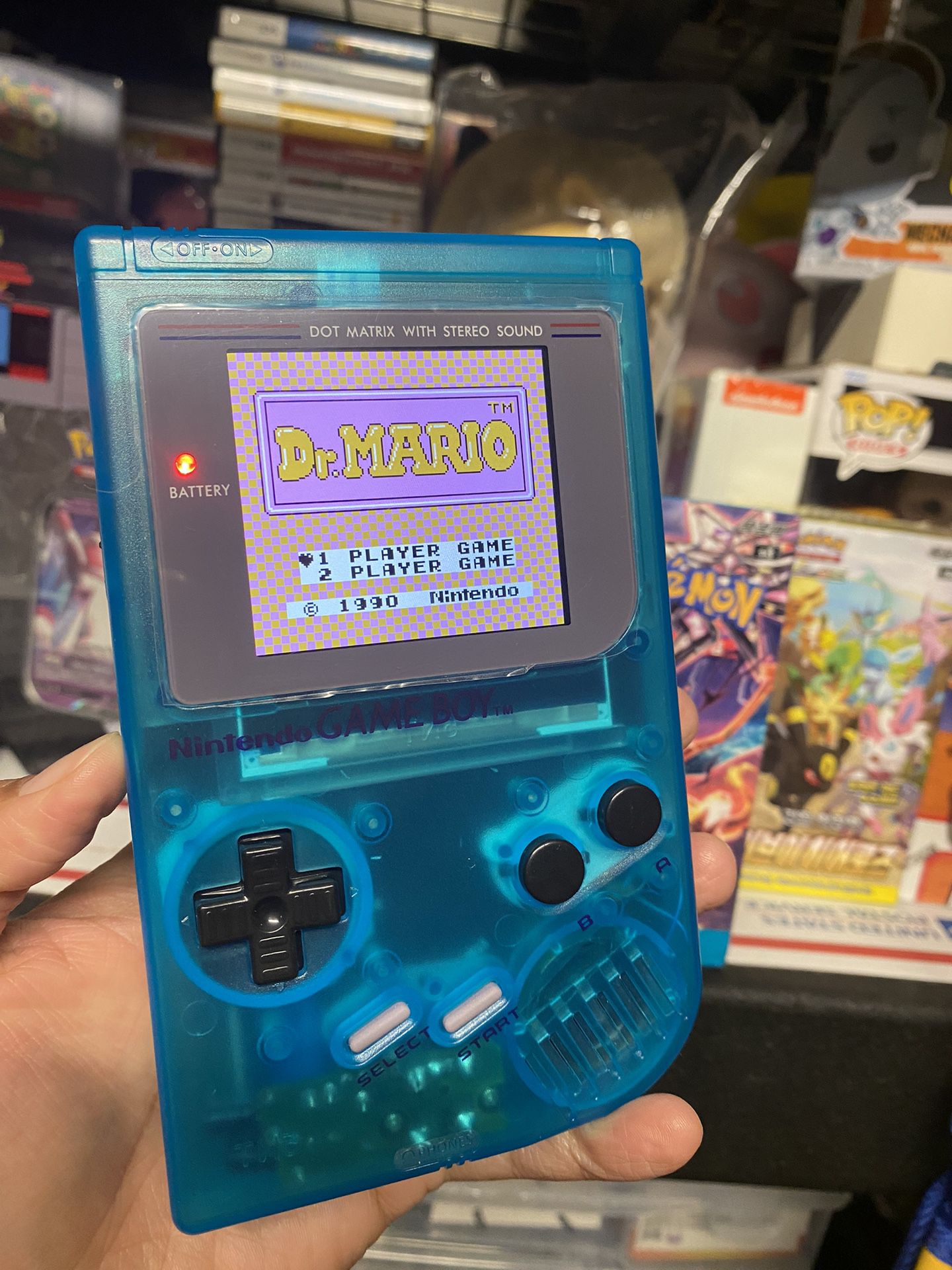 GAMEBOY DMG, WITH IPS SCREEN, NEW SHELL, NEW SPEAKER, POWER CLEANER, NEW CAPS