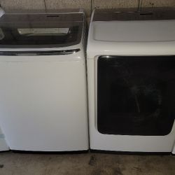 Samsung ActiveWash 5.0cu Ft Top Load Washer And Gas Dryer Set With Steam 