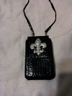 Black Small Bag Wallet With Detachable Straps.