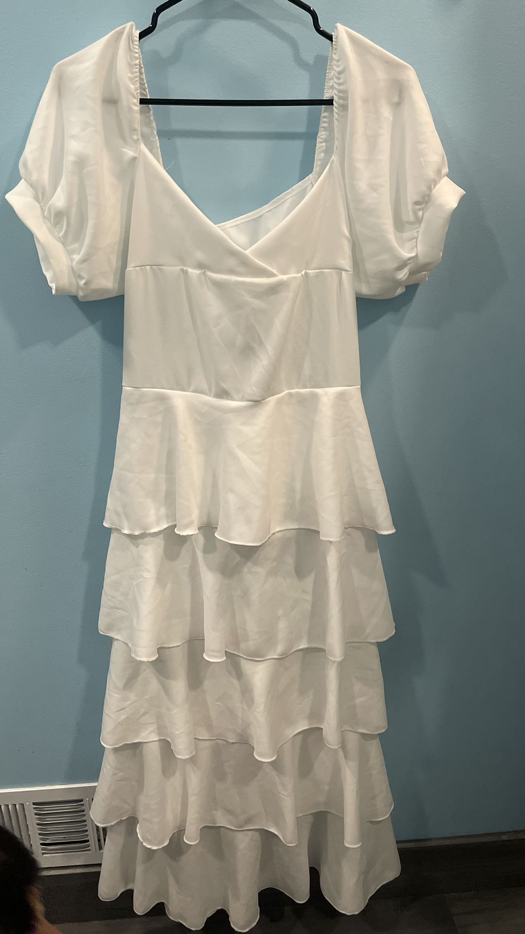 Women White Long Dresses M-L