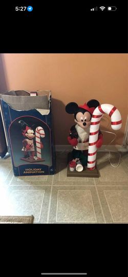 vintage Santa best Christmas animated Mickey mouse painting candy cane workshop