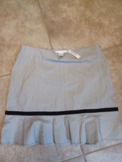 NWT White House Black Market Striped Ruffled Mini Skirt Size 10