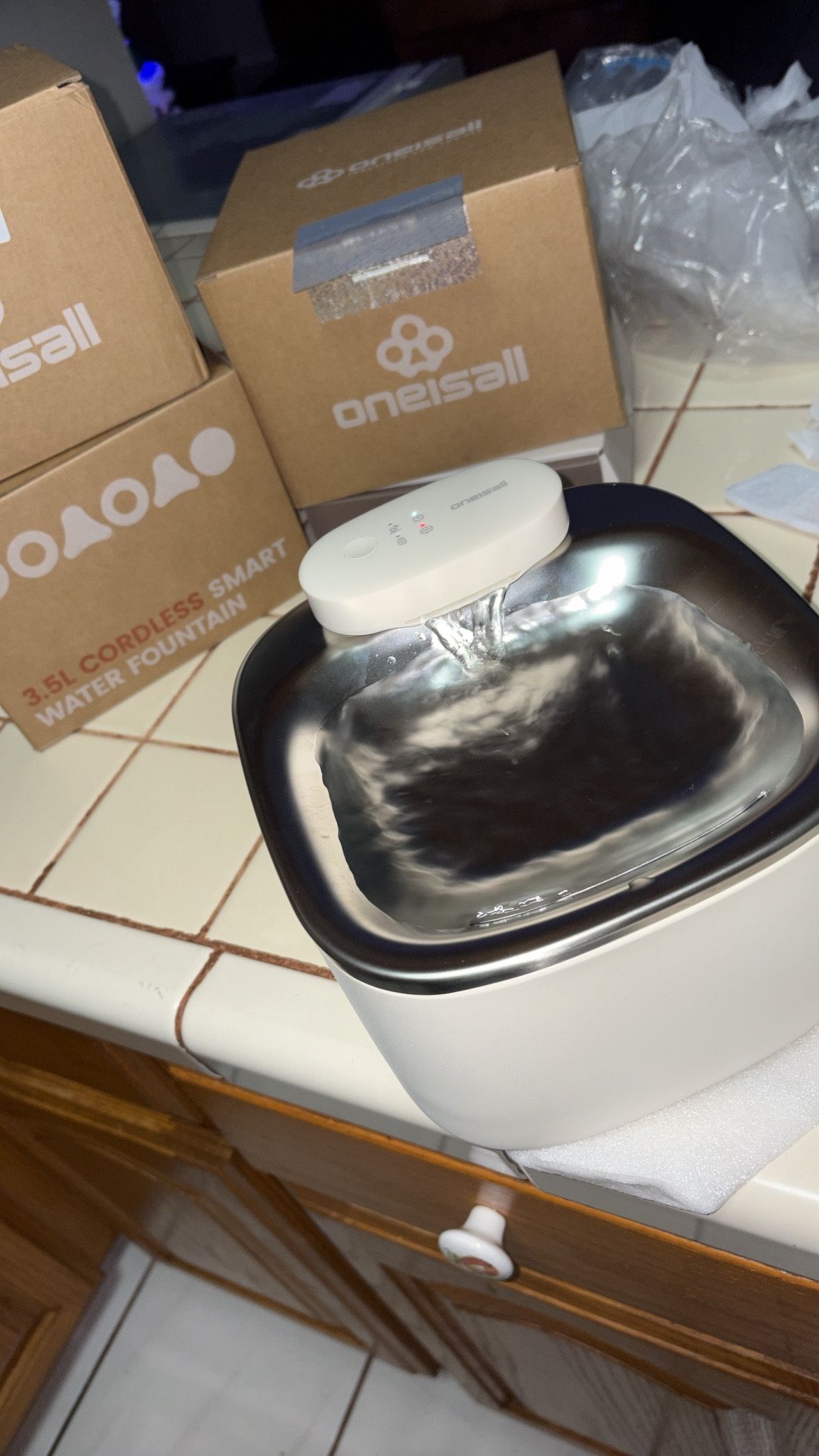 Oneisall 3.5L Cordless Pet Water Fountain