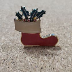 Vintage Beau Jewels Christmas Boot Brooch

