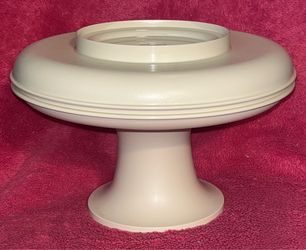 Vintage Tupperware Almond 3 Piece Serve-It-All Cake Pie Stand Chips & Dip 1531-6 1532-6 1533-5 Like NEW!