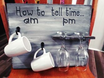 How To Tell Time Signs, Hand Made Real Wood.