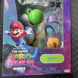 Super Mario Galaxy Movie Yoshi w/ Hat Sunglasses 5" Action Figure NEW - IN HAND