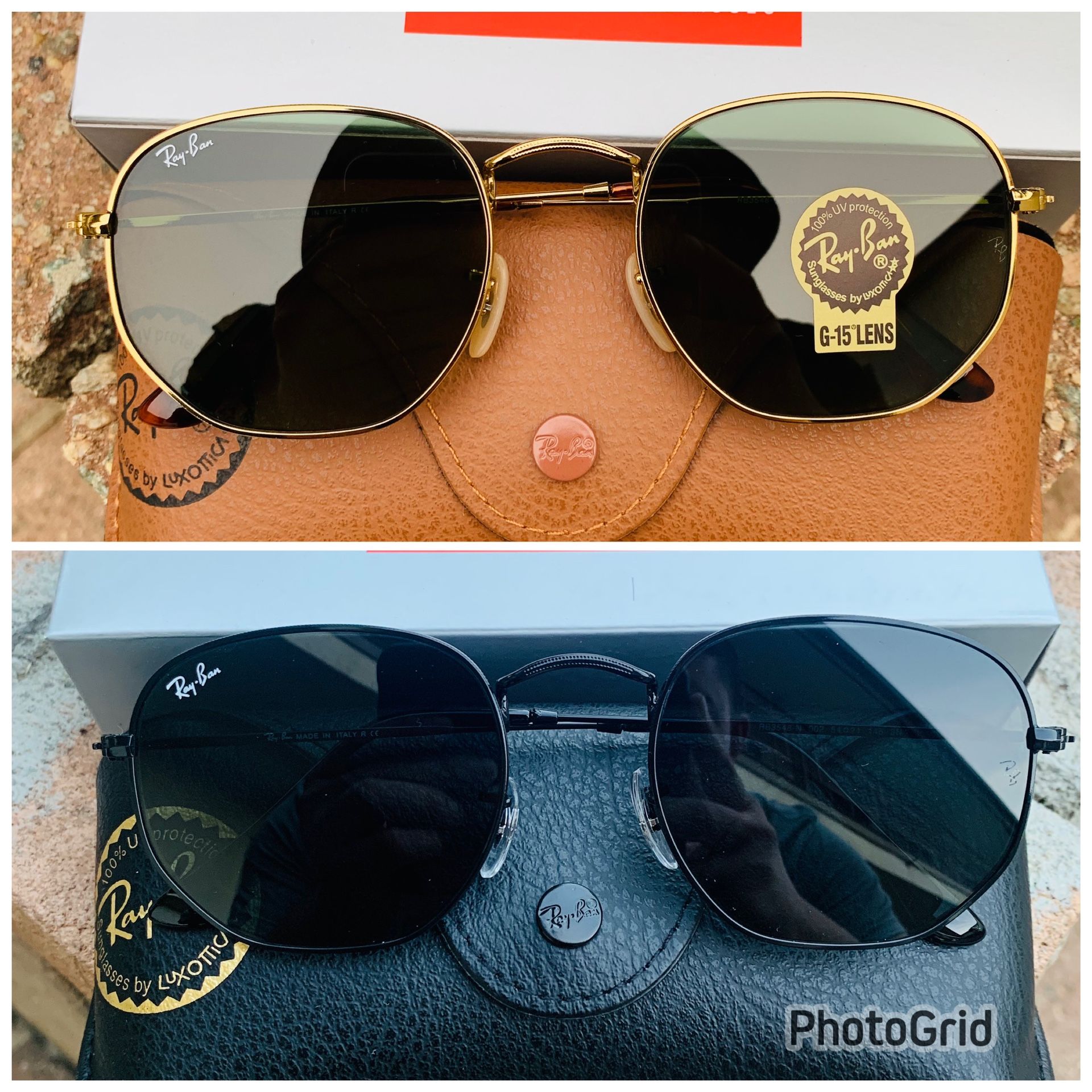 Hexagonal Flat 54mm NEW RayBan Sunglasses with original Ray Ban