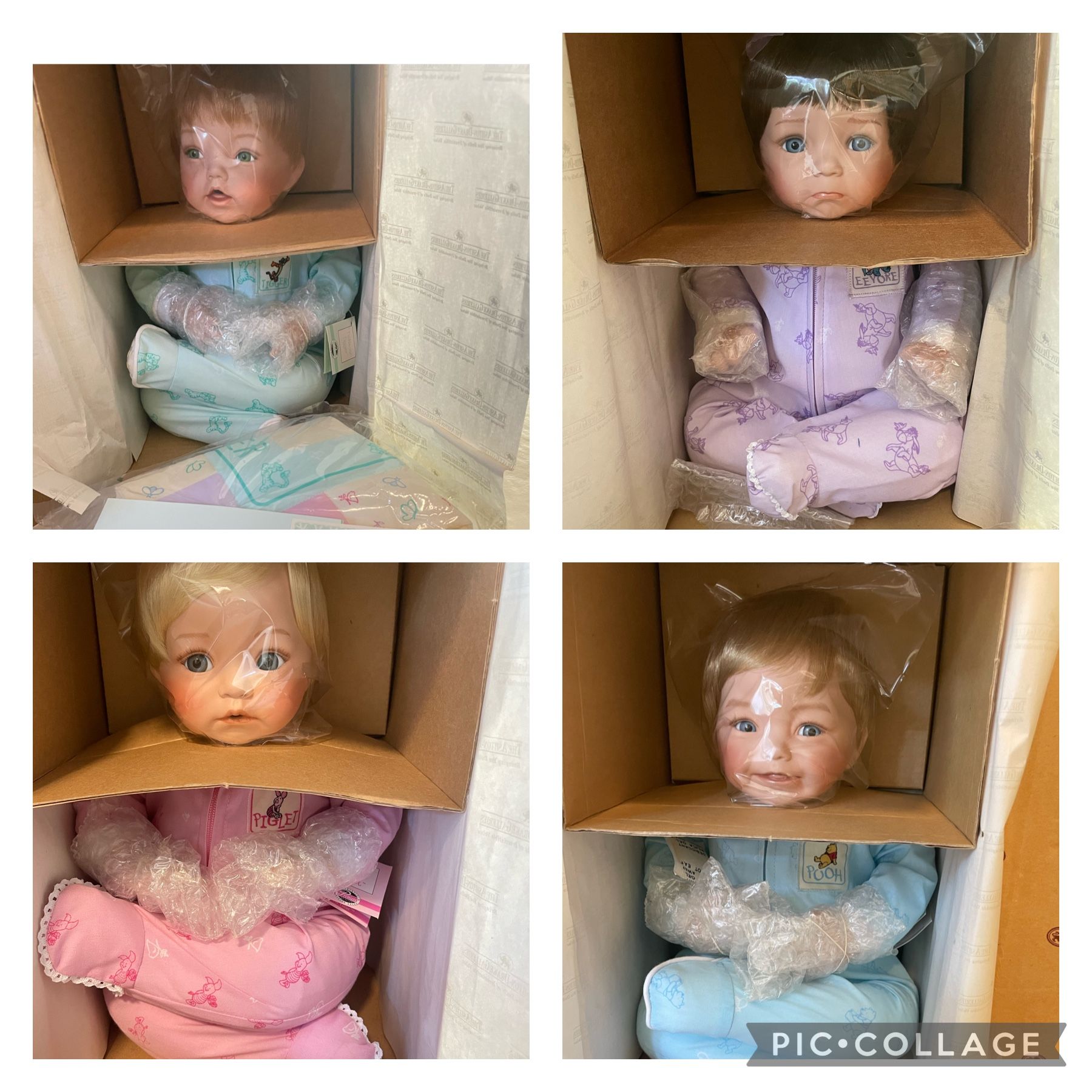 Winnie The Pooh Patchwork Collection, Ashton-Drake Galleries Porcelain Dolls
