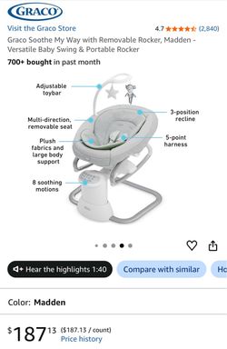 Graco Soothe My Way Baby Swing with Removable Rocker