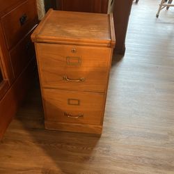 Oak 2 Drawer File Cabinet