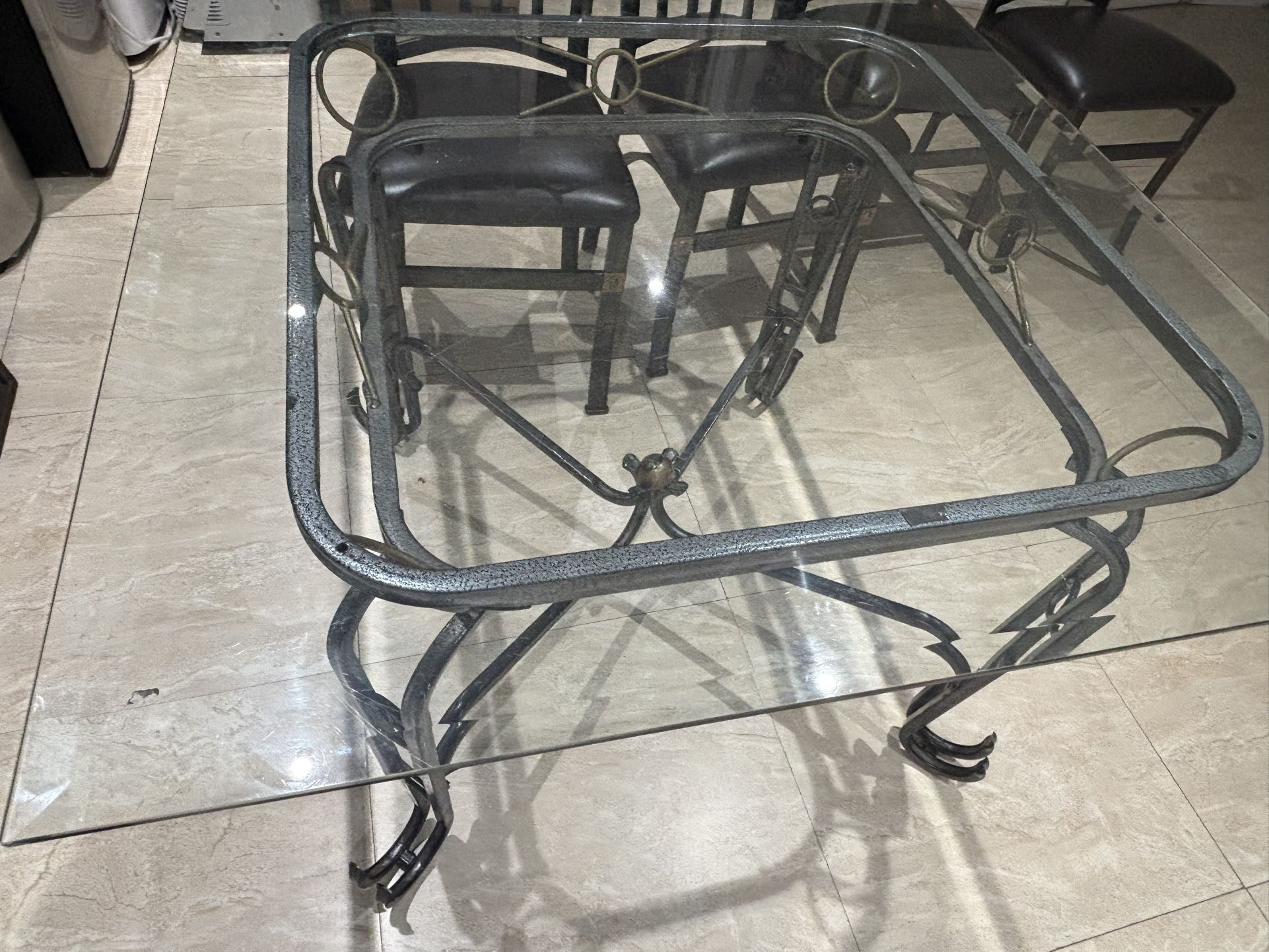 Silver And Bronze Metallic Table For Sale